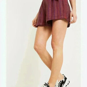 Urban Outfitters Striped Belted Paperbag Shorts Size M
